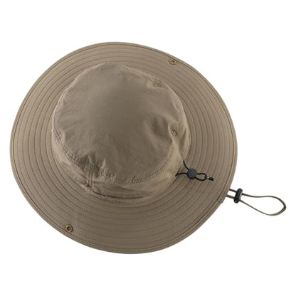 Connectyle Sun Hat for Men Women Outdoor UV Protection Safari Hat for Fishing Hiking Gardening Breathable Cowboy Hat UPF50 - color: Dark Khaki