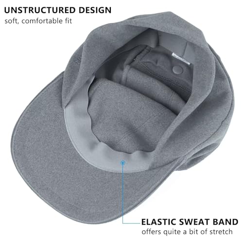 GADIEMKENSD Women's Winter Reflective Fleece Ponytail Hat with Drop Down Ear Warmer - color: Light Gray