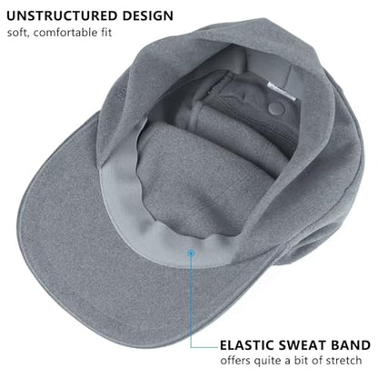 GADIEMKENSD Women's Winter Reflective Fleece Ponytail Hat with Drop Down Ear Warmer - color: Light Gray, size: 7-7 1/8