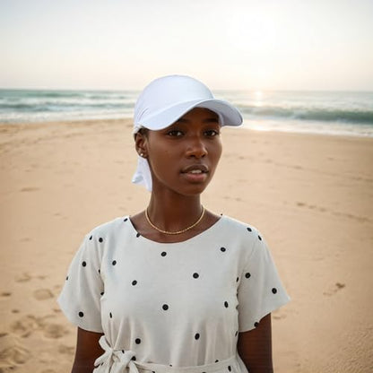 Headscarf Baseball Cap for Men Women, Summer Sun Visor Hat - color: White