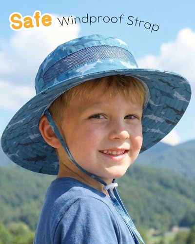 HONGTEYA Baby Toddler Sun Hat, Summer Mesh Bucket Beach Hat for Boys Girls - color: Shark, size: 2-8 Years