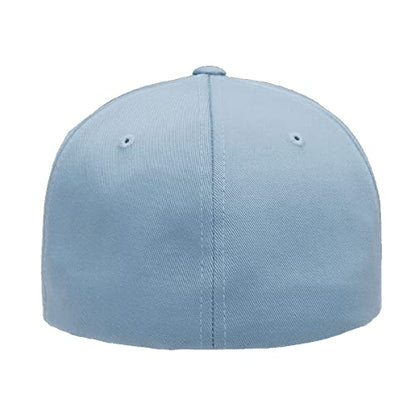 Flexfit Wooly Combed 6-Panel Structured Baseball Cap | Stretch Fitted - color: Carolina Blue, size: Large-X-Large