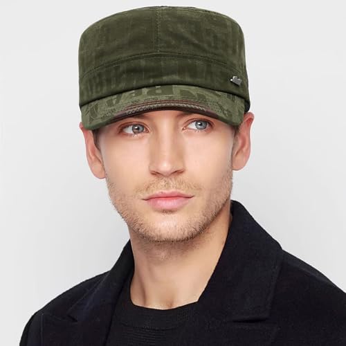Cadet Hat Flat Top Hats Army Military Caps for Men Women - color: Green C