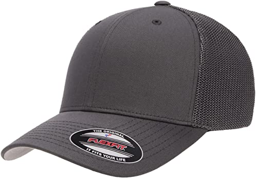 Mrlahat 6511 Flexfit Trucker Mesh One Size Fitted Cap 6 Panels with Black Bandana - color: Charcoal