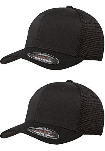 Flexfit mens Visor - color: 2pack (2-black Caps), size: Large-X-Large