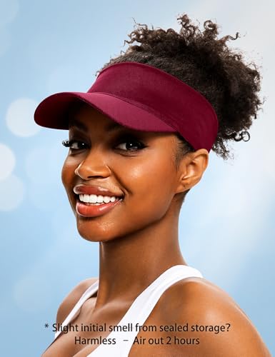 ROYBENS Cooling Visor Hat Women Men, Elastic Headband Sun Visor Golf Cap - color: Burgundy