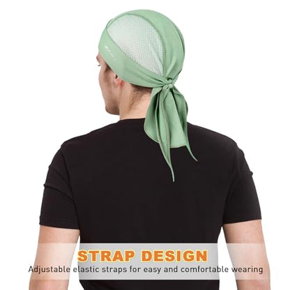 YANIKY Bandanas Skull Caps for Men, Women Skull Cap Helmet Liner Dew Rags - color: Grass Green