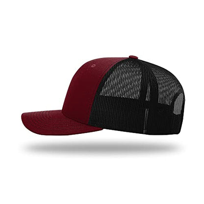 Richardson 112 Classic Six-Panel Adjustable Snapback Trucker Cap - color: Cardinal/Black
