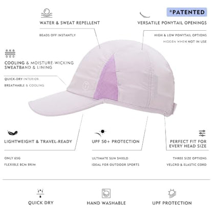 TOP-EX UPF 50+ Cooling High Ponytail Baseball Cap for Women - color: Soft Lilac, size: One Size