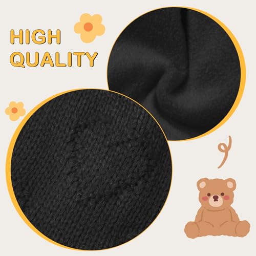 Durio Baby Winter Hat with Cute Pom Pom Earflap Warm Fleece Lining Baby Beanie for 6-24 Months Infant Toddler Boys and Girls - color: Black, size: 12-24 Months