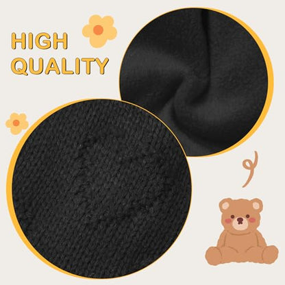 Durio Baby Winter Hat with Cute Pom Pom Earflap Warm Fleece Lining Baby Beanie for 6-24 Months Infant Toddler Boys and Girls - color: Black, size: 12-24 Months