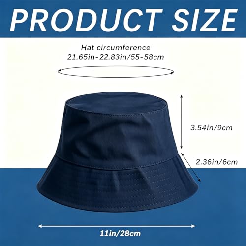 Bucket Hats Bulk Solid Color DIY Blank Hat Bucket Hats for Men, Women and Adults - color: 3pcs Navy Blue Bucket Hat