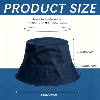 Bucket Hats Bulk Solid Color DIY Blank Hat Bucket Hats for Men, Women and Adults - color: 3pcs Navy Blue Bucket Hat