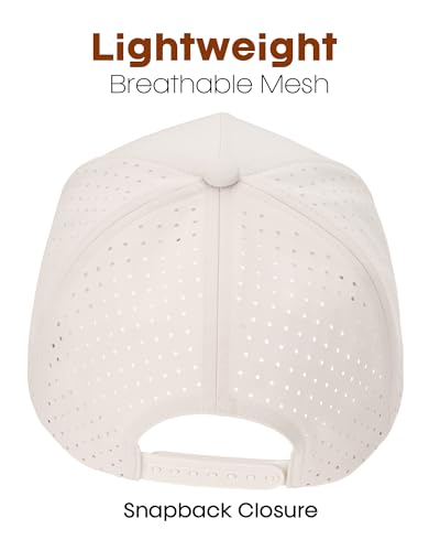 FURTALK Quick Dry Trucker Hat Breathable Laser Cut Mesh-Back Baseball Cap - color: Off-white