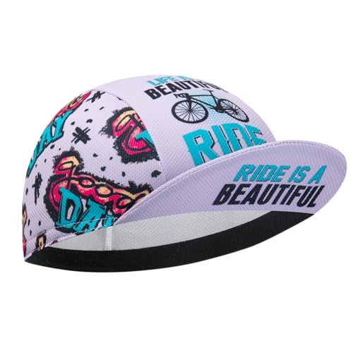 Cycling Cap for Man and Woman Cycling Hat Under Helmet-Polyester Breathable Sweat Absorbent - color: Flo-19