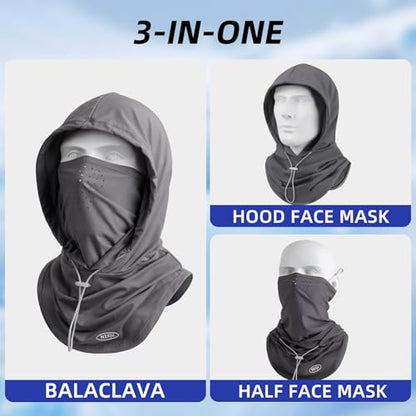 Summer Balaclava Face Mask with Breathable Holes Sun Face Shield for Men - color: Dark Gray