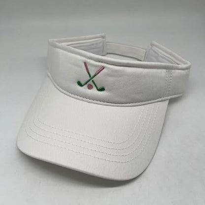 Embroidered Adjustable Sun Visor for Women Men Outdoor Golf Tennis - color: Golf/White