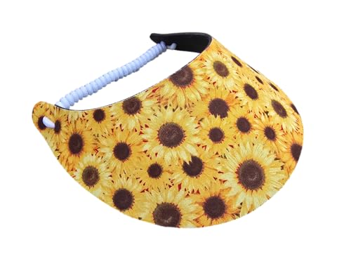 Women's Flower Design Lightweight Packable Foam Visor for Sun Protection & Outdoor Activities - color: Sunflower 10