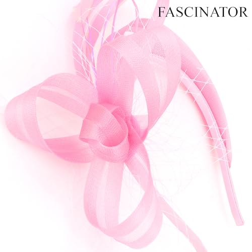 Fascinators Hats for Women, Fascinator Headband Tea Party Hat - color: Light Pink