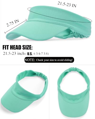 Cooling Stretchy Visor Hat Sports Sun Headband UV Visors Hats - color: Lake Blue