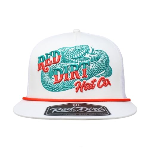 Red Dirt Hat Company Wildlife Hat | 5-Panel Western Adjustable Snapback Cap - color: Sneak Attack - White