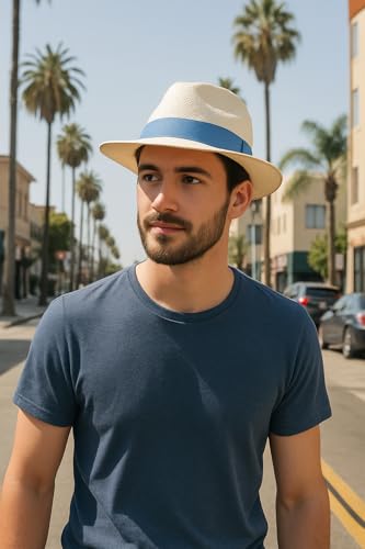 Gamboa Hatbands for Panama Hat Ribbon Hatband Cowboy Hats - color: Light Blue II, size: Large