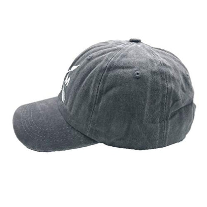 Women's Mama Bear Arrow Baseball Hat Embroidered Washed Denim Mom Cap - color: Mama Bear - Grey