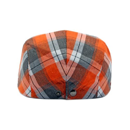 2 Pack Men's Plaid Cotton Flat Newsboy Ivy Cabbie Golf Gatsby Cap Hat - color: 770oc