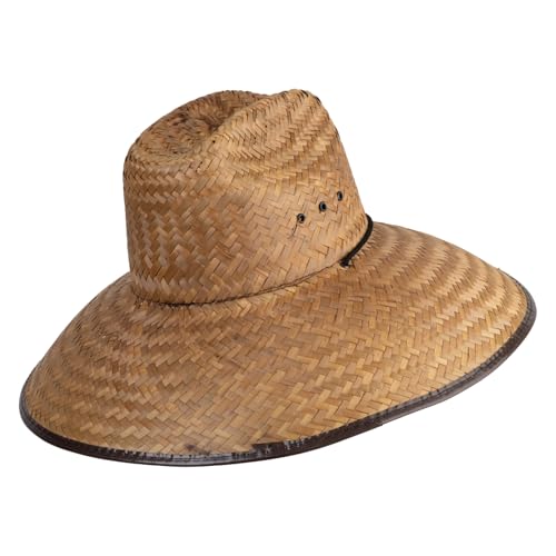 Men's Crushed Safari Straw Hat - color: Dark Brown