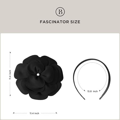 BABEYOND Fascinators Hats for Women Layered Flower Tea Party Derby Hats - color: Black