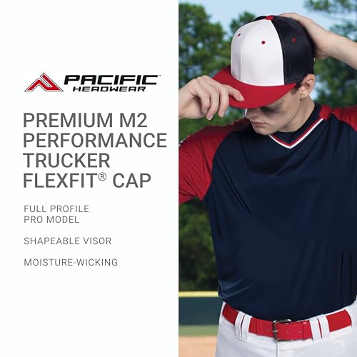 Pacific Headwear Unisex-Adult Pacific Headwear Premium M2 Performance Trucker Flexfit® Cap - color: Graphite/Black/Graphite, size: X-Small