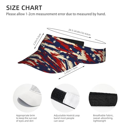 Adjustable Sun Visor Hats, Lightweight Open-Top Sports Visors - color: American Camo