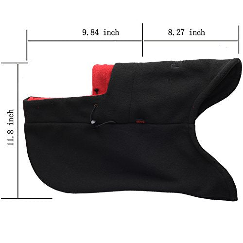 Warm Fleece Balaclava Ski Bike Full Face Mask Neck Warmer Winter Sports Cap - color: Black+red