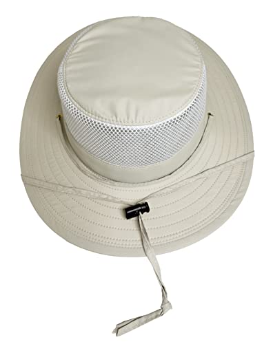 Broner Ripstop Nylon Floatable Outdoor Sun Hat with Nylon Mesh Side Panels - color: Putty, size: X-Large