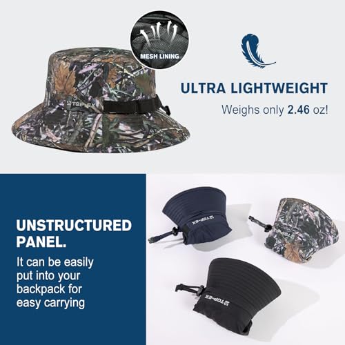 Camo Mens Wide Brim Golf Bucket Cooling Sun Hat L XL Extra Large Size UV Protection Camouflage Boonie Sunhat Summer Hiking Outdoor Fishing SPF50