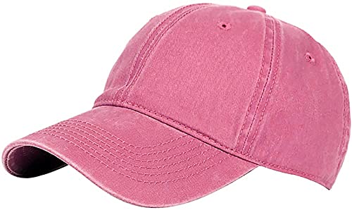 Glamorstar Classic Unisex Baseball Cap Adjustable Washed Dyed Cotton Ball Hat - color: Pink a