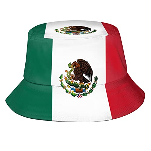Cute Funny Flag Bucket Hat Packable Fashion Sun Cap Outdoor Flag Fisherman Hat for Women Men Boys Girls - color: Mexico Flag Mexican Mx Flags