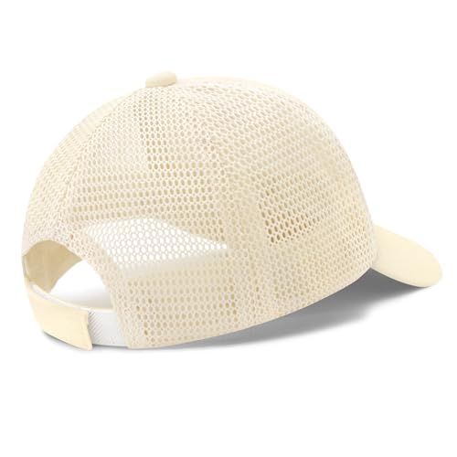 Olreco Baby Baseball Cap Toddler Baseball Hat with Mesh Infant Hat for Baby Boy Hats Toddler Ball Cap Kids Trucker Hats Girls - color: Beige, size: 0-12 Months