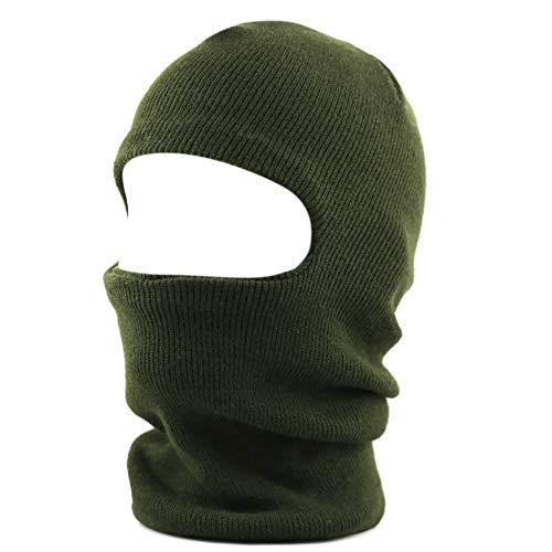 The Hat Depot Unisex Thick and Long Face Ski Mask [Made in USA] - color: 2. Made in Usa - Olive
