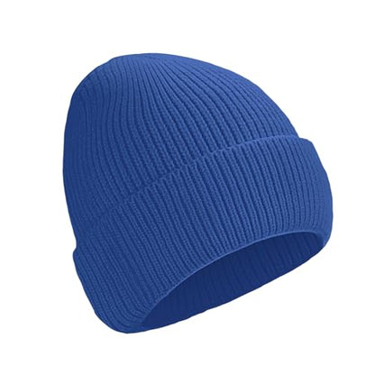 Beanie for Men Women Cuffed Thick Knitted Skull Cap Unisex Winter Hat - color: Royal Blue