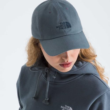 The North Face Norm Baseball Hat | Shallow Fit Ball Cap with Embroidered Logo, Adjustable Strap Closure & Silver Buckle - color: Granite Grey