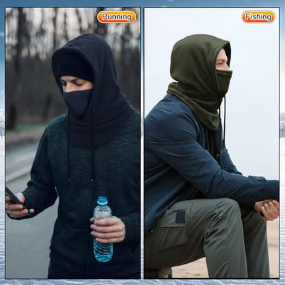 Eurzom 4 Pcs Winter Fleece Balaclava Face Mask - color: Black, Navy Blue, Army Green, Red