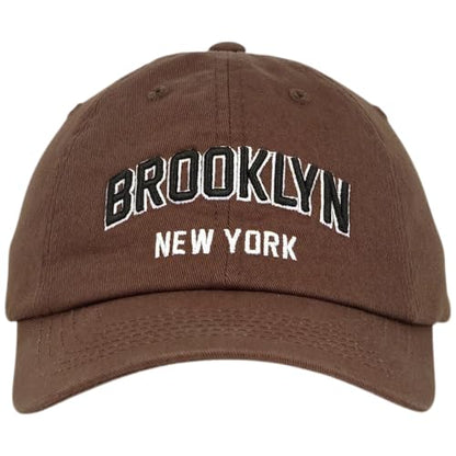 E BY ELIDAN Brooklyn New York Baseball Cap, Embroidered Dad Hat - color: Brown