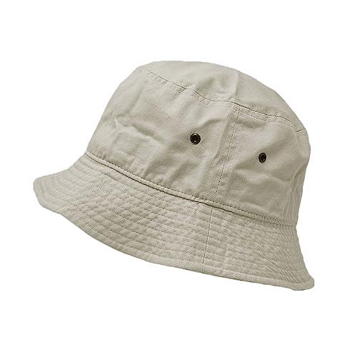 Glory Max Unisex Solid Color 100% Cotton Bucket Hat Small Brim Packable Travel Summer Beach Hat - color: Khaki, size: Small-Medium
