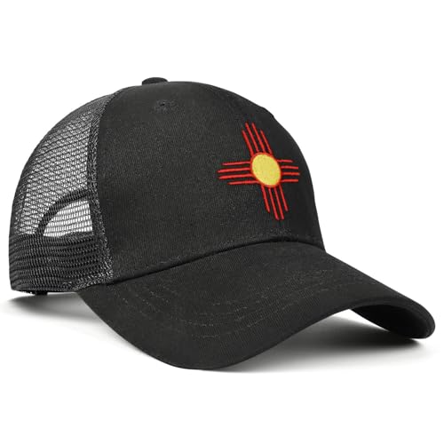 Embroidered State Flag Trucker Hat Mesh Adjustable Snapback Baseball Cap for Men Women - color: New Mexico-1