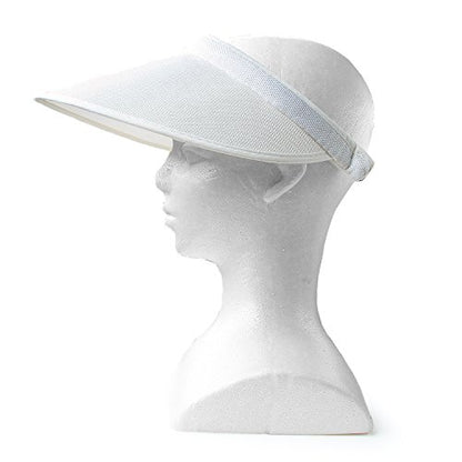 PRO.FASHION Women's Summer Sun UV Protection Visor Wide Brim Clip on Beach Pool Golf Cap Hat-Polyester - color: White