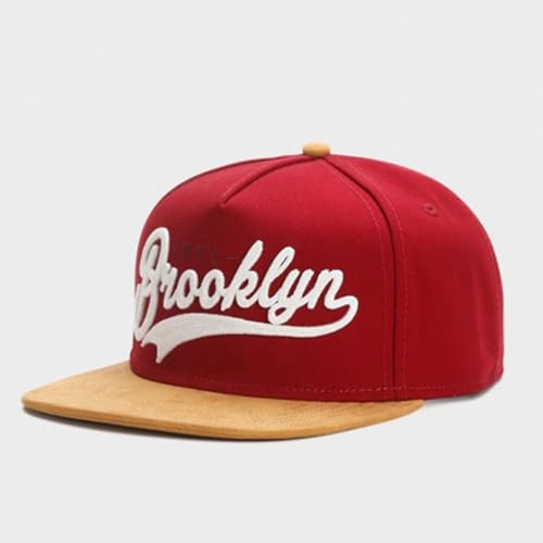 CL BK Fastball CAP1 Snapback Cap, Red and Tan Two-Tone, Suede Brim