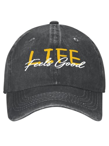 Inspirational Quote Baseball Cap Adjustable Cotton Dad Hats for Women Men - color: Black