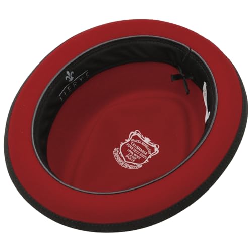 Lierys Diamond Crown Pork Pie Hat Women/Men | - color: Red, size: 7 1/2-7 5/8