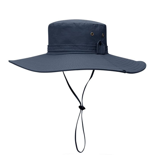Waterproof Fishing Hat 12CM Wide Brim Sun Hat for Women Mens Packable Bucket hat- UPF 50 for Outdoor Gardening Beach Hats - color: Navy